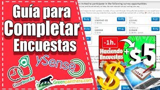 Guia de ejemplo para Completar las encuestas ySense, Timebucks, Mobrog ....