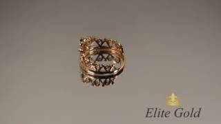 Кольцо корона (ке-863), ручная работа, золото 585, фианиты от EliteGold