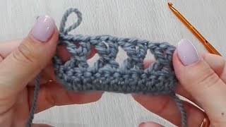 Скрещенный столбик с 2 накидами. Вязание крючком (Crossed Double Crochet Stitch, The X Stitch)