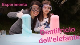 Esperimento Pazzo Vulcano di schiuma colorata Dentifricio dell'elefante detersivo e acqua ossigenata