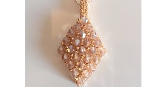 Beaded Netted Necklace Tutorial With Bicone - Kristal Kolye Yapımı