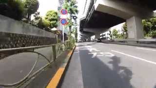 二子玉川から渋谷まで国道246号に沿って自転車で走行