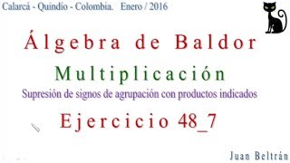 Supresión de signos de agrupación con productos indicados. Baldor 48 7