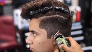 BARBER TUTORIAL | POMPADOUR | #2 ON THE SIDES | BLOW DRY & STYLE