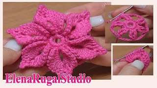 Crochet 3D Flower Tutorial 46 Fleur au crochet facile à réaliser