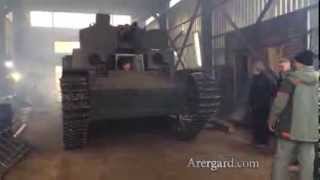 Испытание танка Т-28 в реставрационной мастерской Арьергард / Test T-28 tank in the workshop