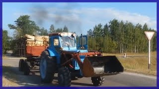 Трактор Т-40АМ с ТУРБИНОЙ по Трассе на 6-ой.