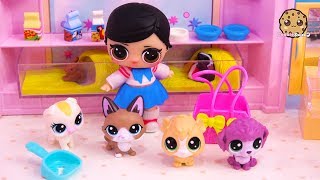 LOL Surprise Girl Gets New Pet at Pet Shop - Blind Bag Toy Video