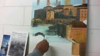 Dipingere olio a spatola CITTA ALTA Bergamo