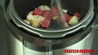 Гуляш по гречески в мультиварке-скороварке REDMOND RMC-M4504