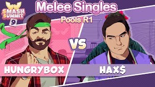 Hungrybox vs Hax$ - Swiss Pools: Round 1 Melee Singles - Smash Summit 9 | Puff vs Fox