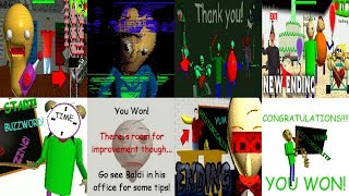 Baldi's Basics + Field Trip + Birthday Bash ALL ENDINGS (2019)