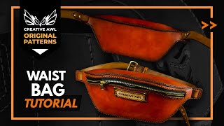 HOW TO MAKE A LEATHER WAIST BAG. Making a leather funny pack with PATTERN