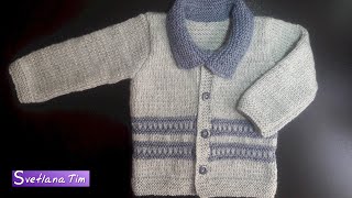 Вязание спицами для деток # 431. Кофточка - Жакет для малышей.
