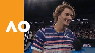 Alexander Zverev: "I'm just happy to be here still!" | Australian Open 2020 On-Court Interview R4