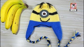 Gorro de los Minions tejido a dos agujas FACIL