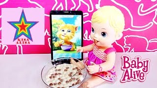 ГОВОРЯЩИЙ ДЖИНДЖЕР И БЕБИ АЛИВ ЗАВТРАКАЮТ KISA ALISA