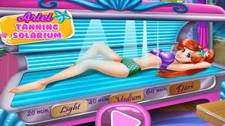 NEW Игры для детей—Disney Принцесса Ариэль Загар в солярии—мультик для девочек