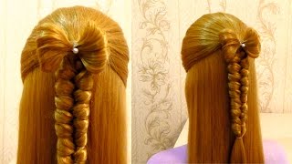 Простая прическа в школу с плетением на каждый день ? Косы? Easy school hairstyle