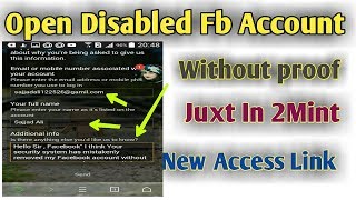 How To Open Disabled Facebook Account Juxt In 2Mint New Link 2018