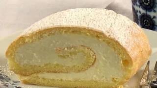 Rezept: Biskuitrolle -- Mit Zitronen-Crème-Füllung