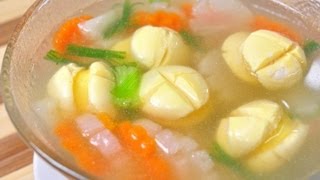 [Thai Food] Thai Clear Soup ang Pork Intestine Stuffed with Egg (Look Rok )