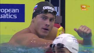Мужчины - 50 м На спине. Финал. Чемпионат Европы по плаванию. Берлин 2014