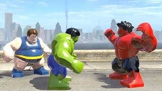BLOB vs Red Hulk vs HULK Transformation (HOT GREEN HULK) LEGO Marvel Super Heroes