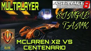 Asphalt 8 Multiplayer Elite league Frostbite Season McLaren X2 vs Lamborghini centenario Single Tank