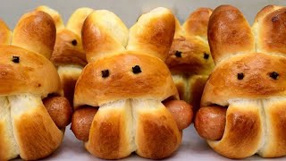 Как приготовить булочки-зайчики из дрожжевого теста/сосиски в тесте/Sausages in the dough/Air buns