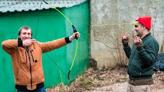 ТРЮКИ С ЛУКОМ - Slow Mo красиво - стрельба из лука