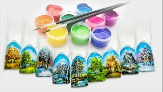 Микроживопись на ногтях - Рисуем  ЛЕТО :) Автор Елена Дзык