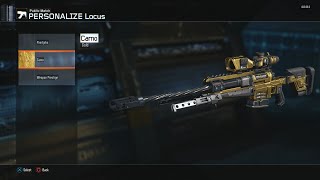 Black Ops 3 Gold Camo Locus Sniper Rifle (All Camos Unlocked)