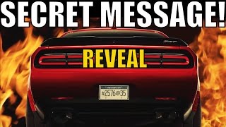 2018 Dodge Challenger SRT Demon - SECRET MESSAGE LICENSE PLATE REVEAL