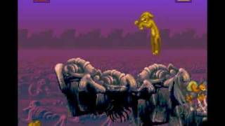 Lion King SNES : Walkthrough, Lvl 3, "The elephant graveyard" HARD difficulty.