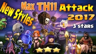 Clash of Clans  NEW STYLES ATTACK MAX TH11 3 STARS-GoWitch+Bowlers&Hog+Valk+Loon&BaBoVa Strategy