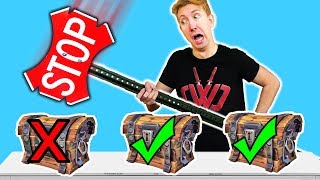 5 Fortnite Battle Royale Gadgets in REAL LIFE vs Ninja Mystery Box Challenge!