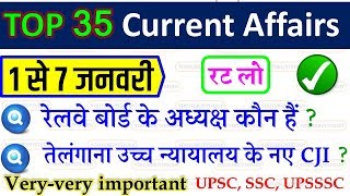 january first week current affairs 2019|current affairs in hindi|jan 2019|SSC GD CGL CPO IB UPP RPF