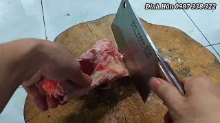 Đồ nhật bãi. Chặt Xương Bò Kiểm Tra Chất Lượng Dao SEKI - JAPAN