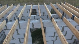 Монтаж (установка) деревянных балок перекрытия