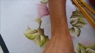 Como pintar folhas. Pintura em Tecido parte 1.