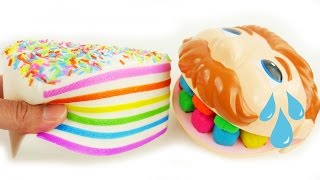 Squishy rainbow cake to learn colors