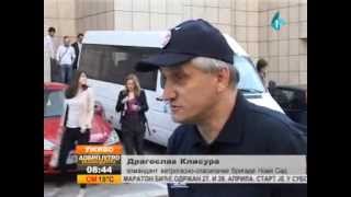 Pokazna vežba vatrogasaca na zgradi NIS-a