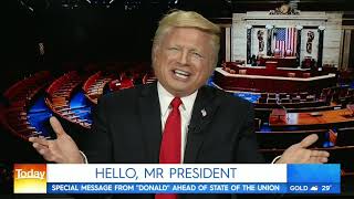Donald Trump Impersonator John Di Domenico on the Today Show Australia SOTU 2 5 19