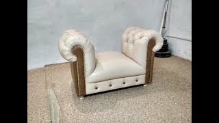 Пуфик оттоманка с каретной стяжкой.  Своими руками. (The Chesterfield Ottoman. Handmade)
