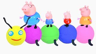 Цветные Шарики. Учим Цвета. Мультик Свинка Пеппа Гусеница. Кинетический Песок. Как Сделать Гусеницу