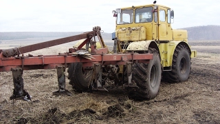 Tractor K-701 and T-150K, plowing /// Тракторы К-701 и Т-150К, вспашка