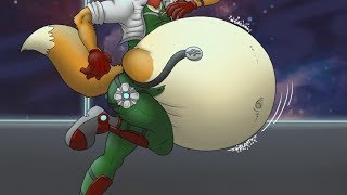 Canine furry inflation #2 (With StarFox and belly move)