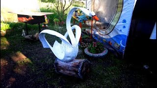 Лебедь из покрышки своими руками
