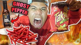 GHOST PEPPER TAKI CHALLENGE (WORLD'S HOTTEST EXTREME PAIN)